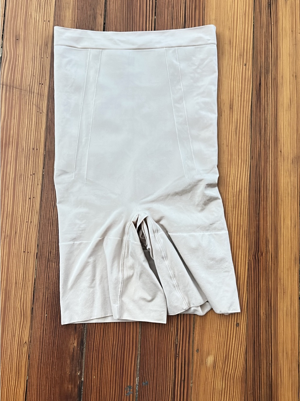SPANX Light Beige Midi Skirt with Front Vent